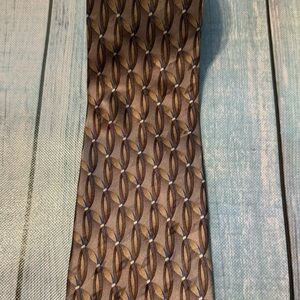 Puritan  Silk Geometric Brown and Blue Men's Tie